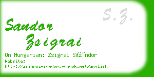 sandor zsigrai business card